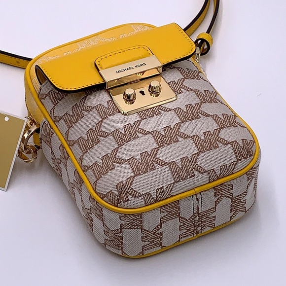 MICHAEL KORS SLOAN EDITOR SMALL NS TOP ZIP FLAP PACKET XBODY BUTTER MULTI - Picture 6 of 16